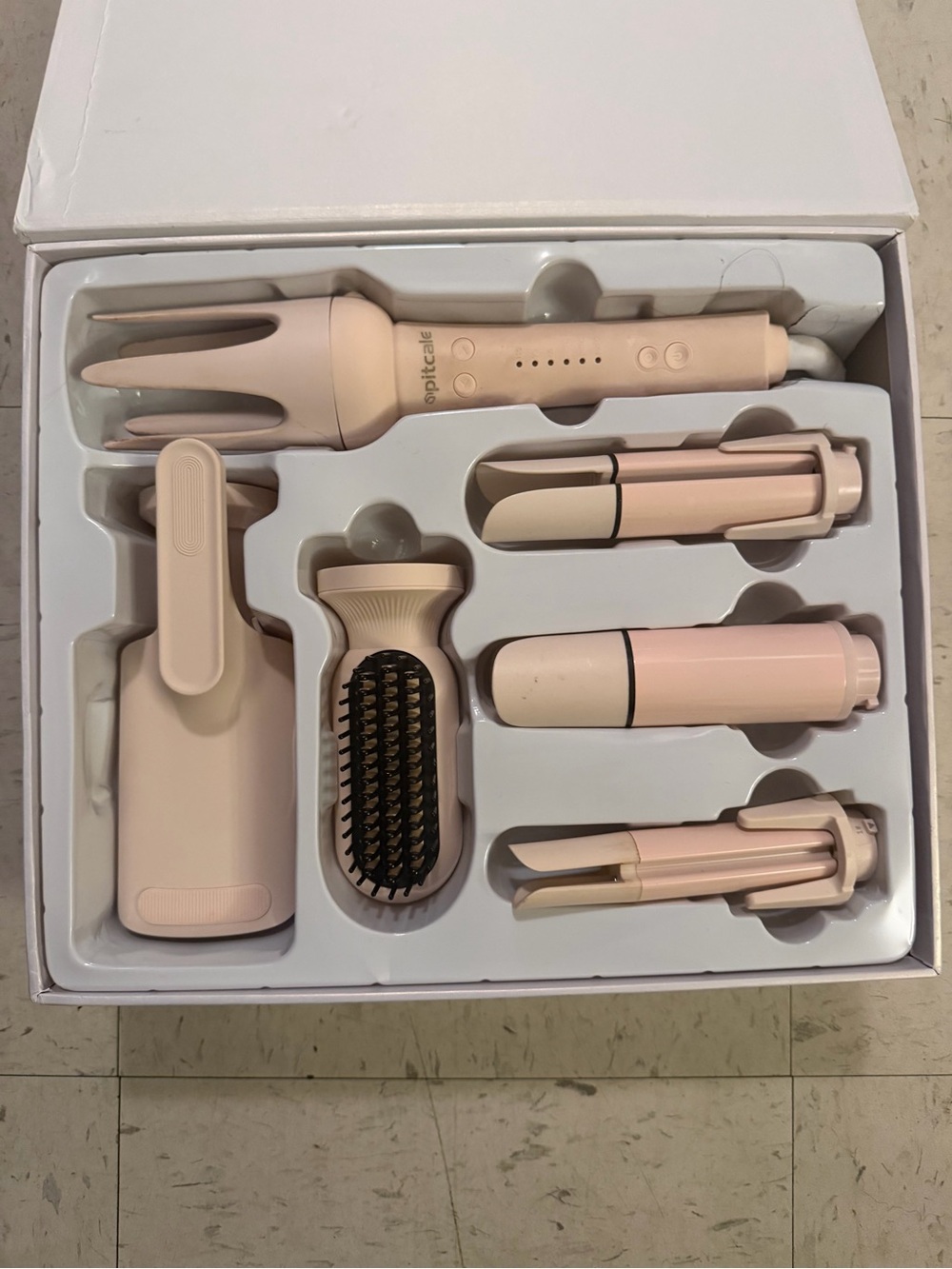 6-Piece Pink Women’s Hair Styling Set — Detachable Multi-Tool Kit